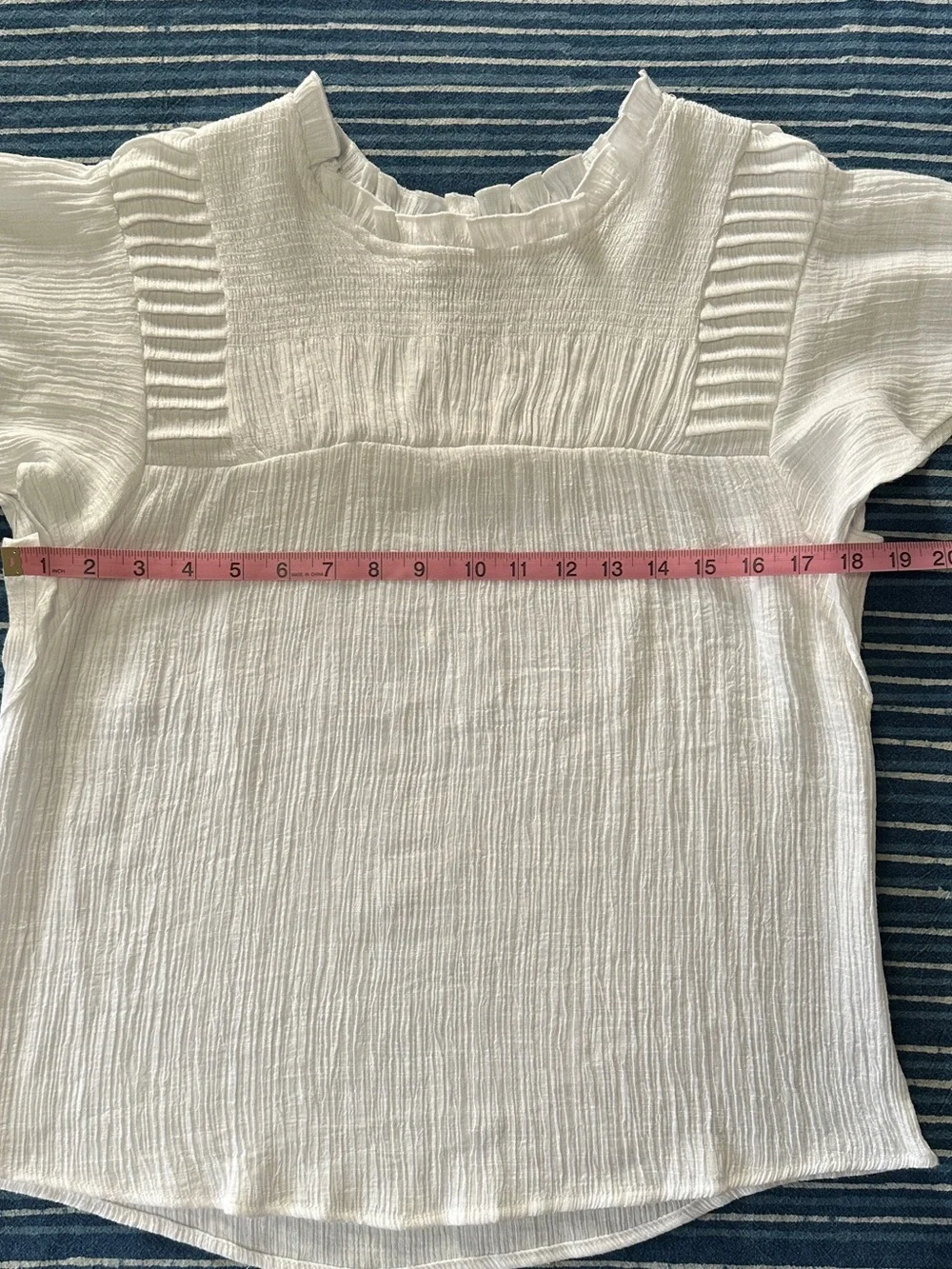 Nanette Lepore White Textured Ruffle Neck Blouse - Picture 4 of 6